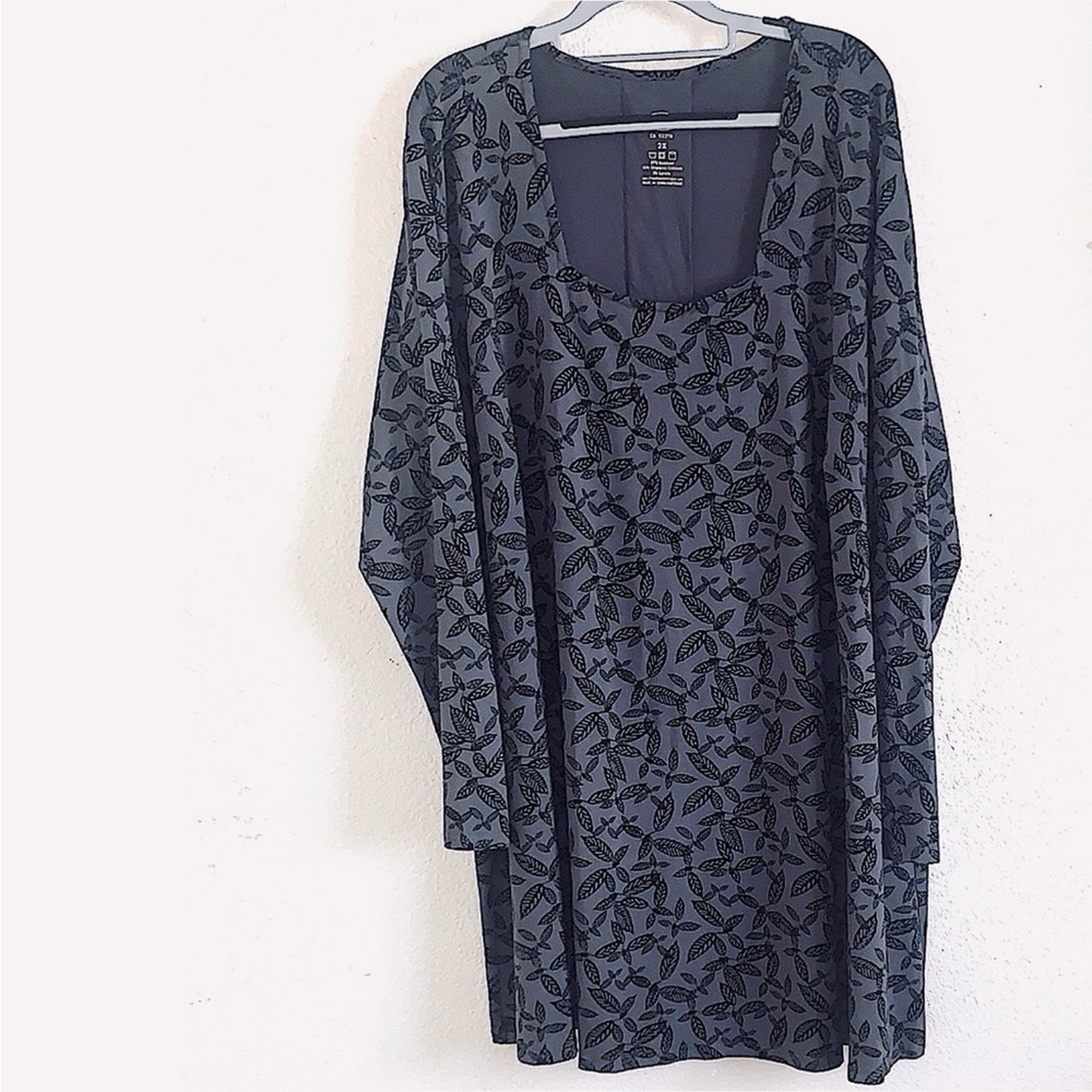 Blue Sky Clothing Co.Plus Size  Leaf Print Dress
